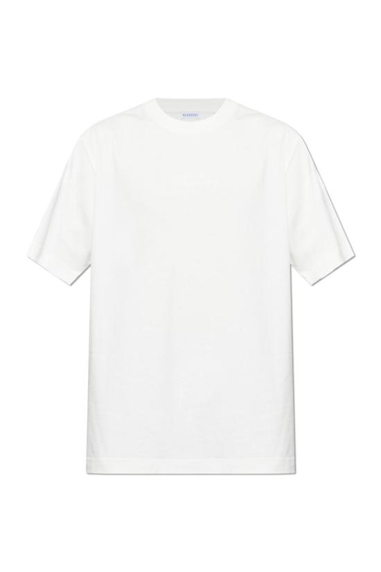  버버리 반팔 티셔츠 티셔츠, 자수 로고 (초크 색상)