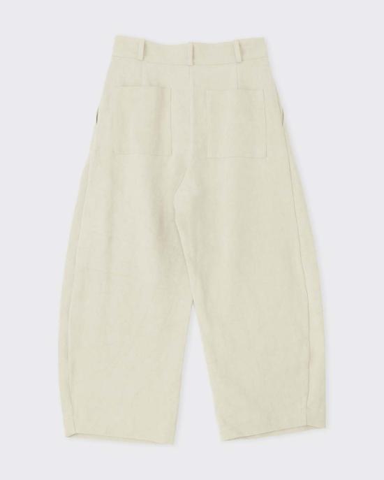  코울리 스튜디오 스트레이트 팬츠 콜리 스튜디오 일본산 코튼 린넨 로비 팬츠 (내추럴 색상) - CAWLEY STUDIO