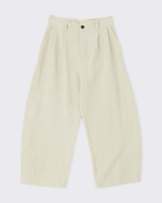  코울리 스튜디오 스트레이트 팬츠 콜리 스튜디오 일본산 코튼 린넨 로비 팬츠 (내추럴 색상)