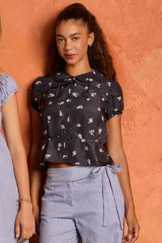  차오 루시아 블라우스 Ciao Lucia Yvonne 탑 빠삐용 블루 - CIAO LUCIA