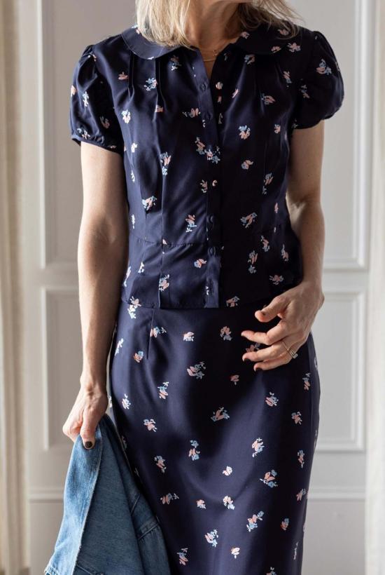  차오 루시아 블라우스 Ciao Lucia Yvonne 탑 빠삐용 블루