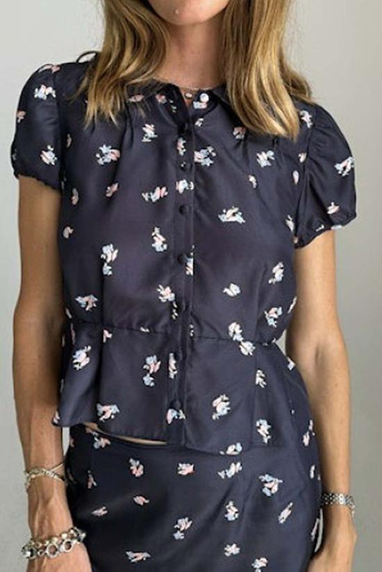  차오 루시아 블라우스 Ciao Lucia Yvonne 탑 빠삐용 블루 - CIAO LUCIA