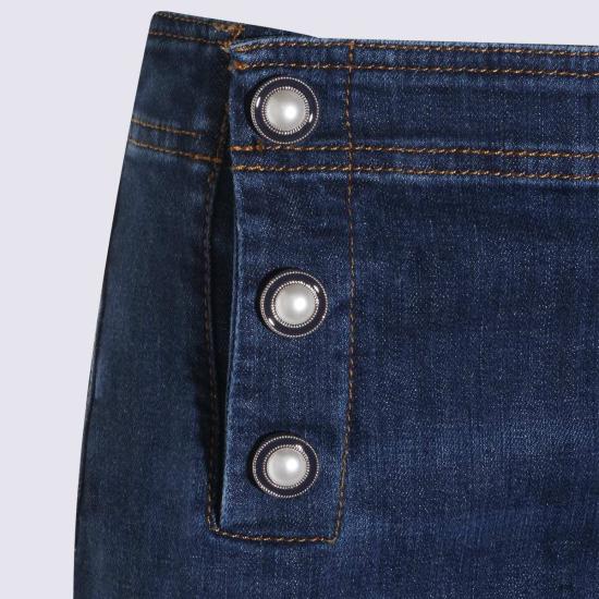  트윈셋 데님 팬츠 다크 블루 코튼 데님 진 데님 스쿠로 - TWINSET