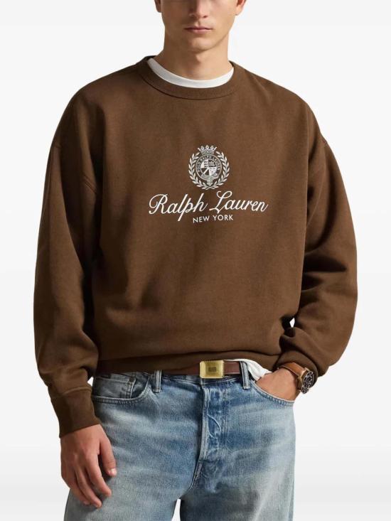  폴로 랄프로렌 긴팔 티셔츠 폴로 랄프 로렌 뉴욕 스웨트셔츠 브라운 - POLO RALPH LAUREN