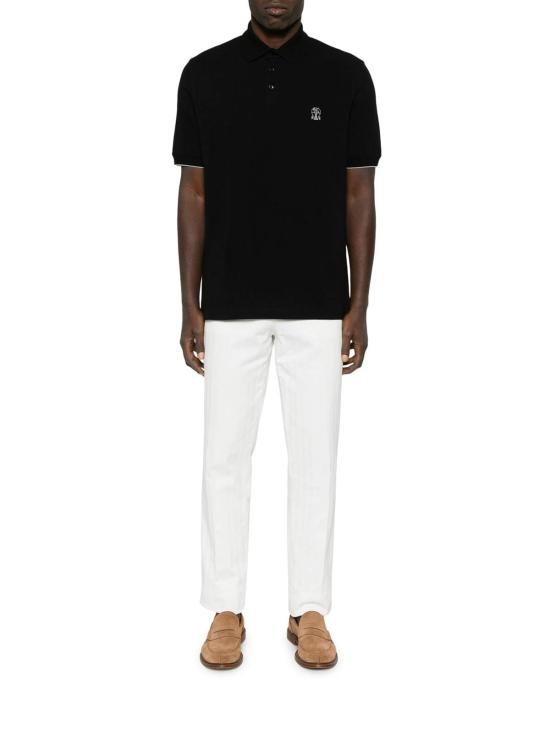  브루넬로 쿠치넬리 폴로 티셔츠 피케 로고 폴로 셔츠 블랙 - BRUNELLO CUCINELLI