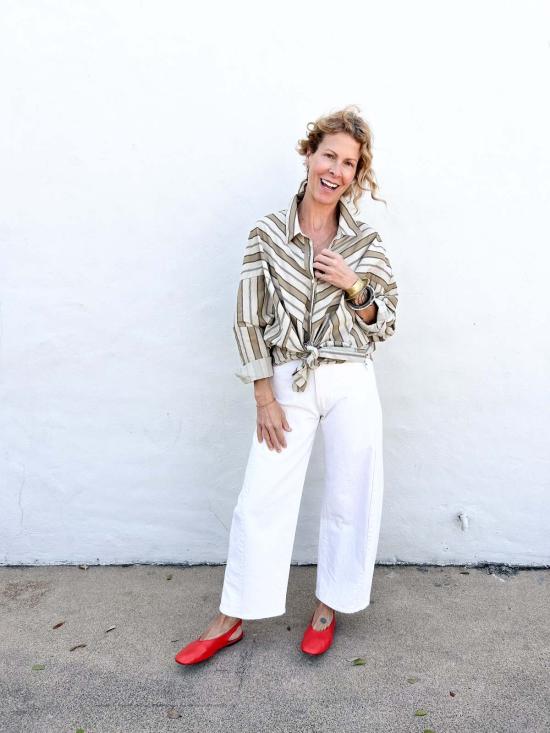  Colibri 블라우스 콜리브리 개츠비 버튼다운 블라우스 셰브론 - OTHER BRANDS