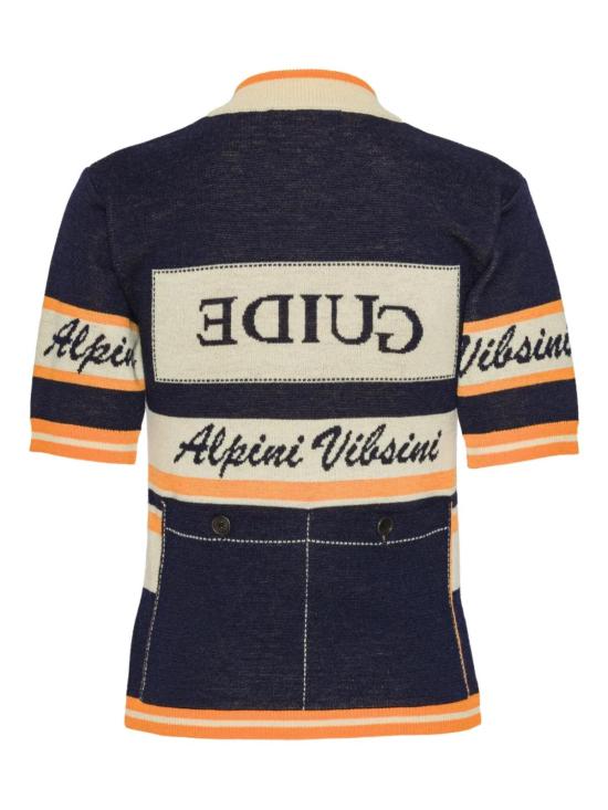  헨릭 빕스코브 반팔 티셔츠 Henrik Vibskov 레이스 저지 반소매 탑 네이비 Alpini - HENRIK VIBSKOV