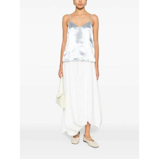  파비아나 필리피 민소매 티셔츠 브이넥 탱크탑 블루 - FABIANA FILIPPI