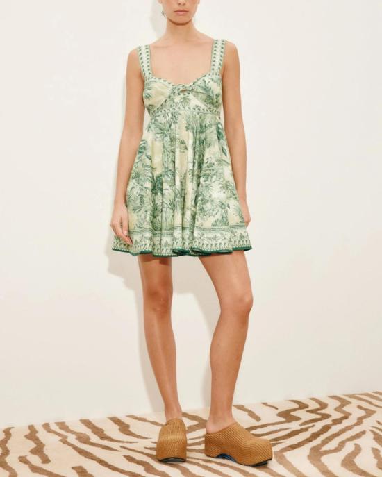  알레메 숏 원피스 알레마이스 사라 미니 트위스트 선드레스 그린 - ALEMAIS