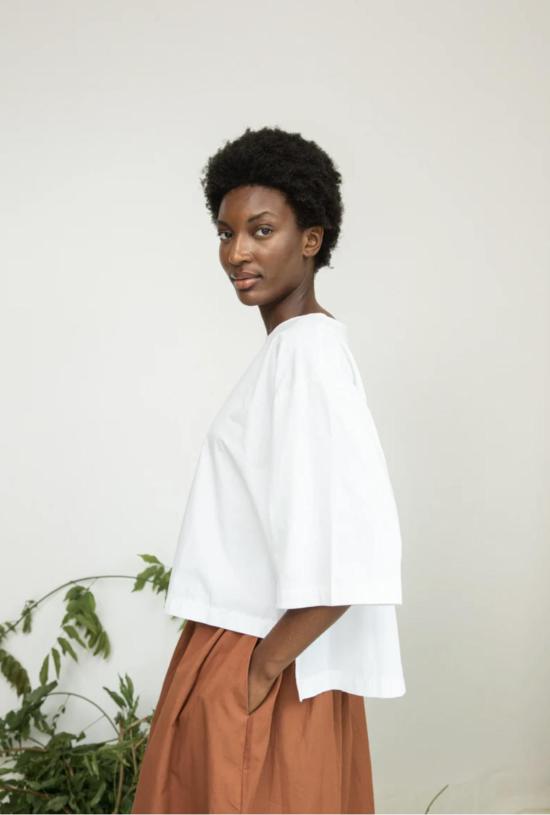  보몽 오가닉 반팔 티셔츠 보몬트 오가닉 셰이 탑 화이트 - BEAUMONT ORGANIC