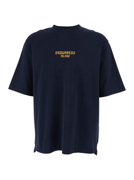  디스퀘어드2 반팔 티셔츠 Dsquared2 로고 프린트 티셔츠 블루