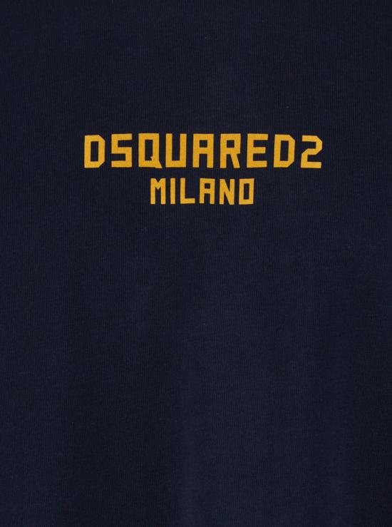  디스퀘어드2 반팔 티셔츠 Dsquared2 로고 프린트 티셔츠 블루 - DSQUARED2