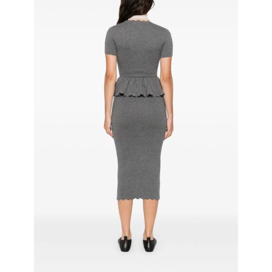  셀프 포트레이트 롱 원피스 드레스 그레이 - SELF PORTRAIT