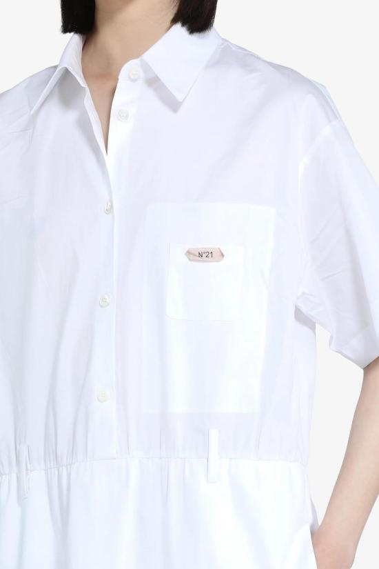  누메로벤투노 숏 원피스 21번 반팔 포플린 드레스 (화이트) - N°21