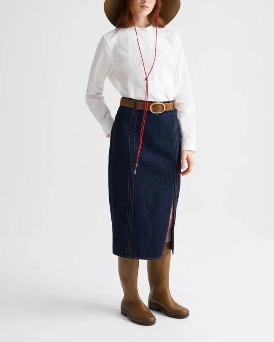  티더블유피 블라우스 타운 클로즈 콜 탑 화이트 - TWP