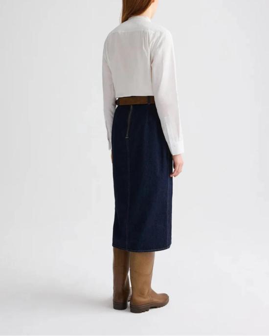  티더블유피 블라우스 타운 클로즈 콜 탑 화이트 - TWP