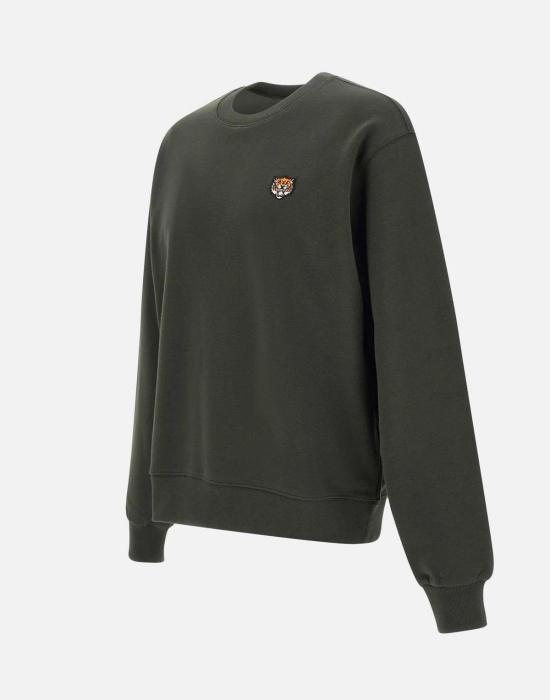  겐조 긴팔 티셔츠 켄조 스웨트셔츠 다크 카키 - KENZO