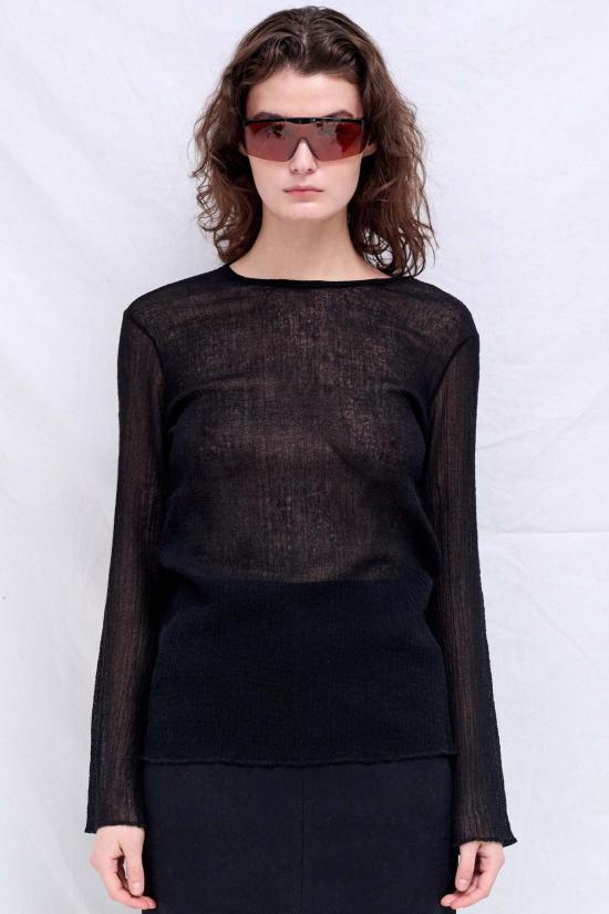  가브리엘라 콜 가먼츠 스웨터 300번 블랙 립 저지 탑 - GABRIELA COLL GARMENTS