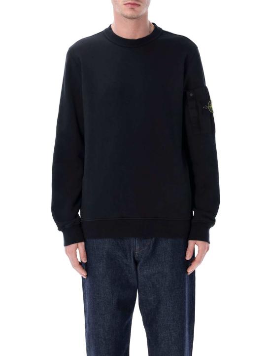  스톤 아일랜드 긴팔 티셔츠 크루넥 스웨트셔츠 블루 네이비