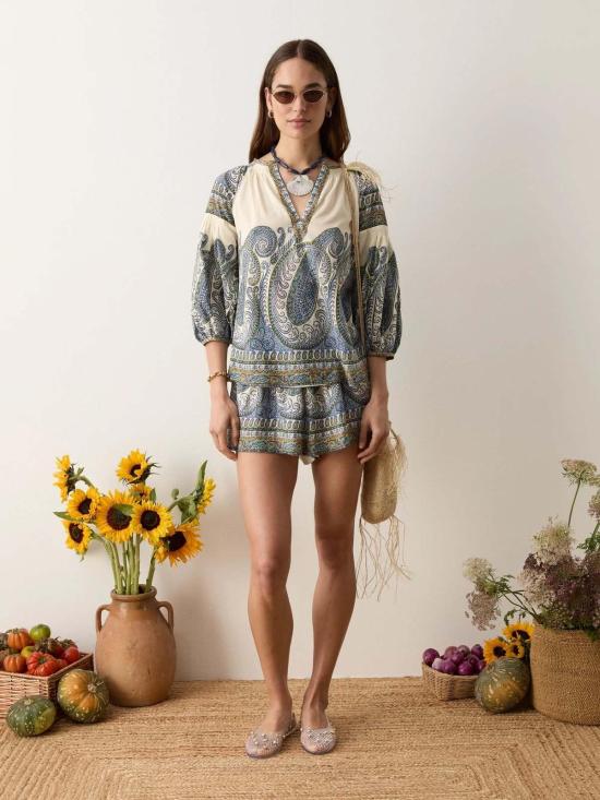  Boteh 블라우스 보테 아르카디아 페이즐리 스모크 - OTHER BRANDS