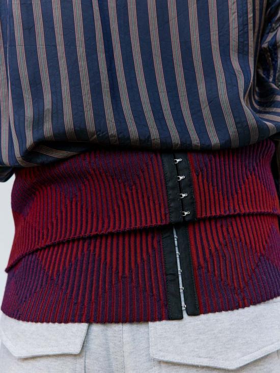  드리스 반 노튼 패브릭 벨트 Dries Van Noten 보르도 망고 허리밴드 - DRIES VAN NOTEN