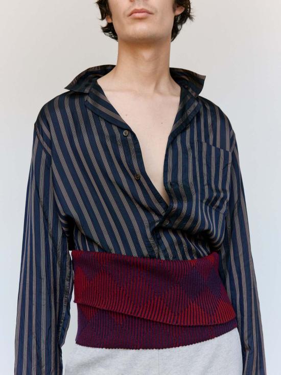  드리스 반 노튼 패브릭 벨트 Dries Van Noten 보르도 망고 허리밴드 - DRIES VAN NOTEN