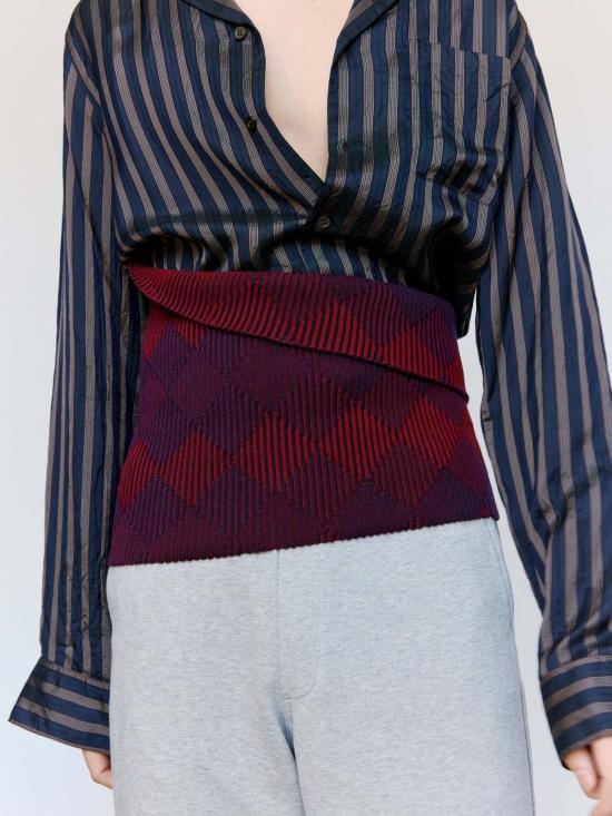  드리스 반 노튼 패브릭 벨트 Dries Van Noten 보르도 망고 허리밴드