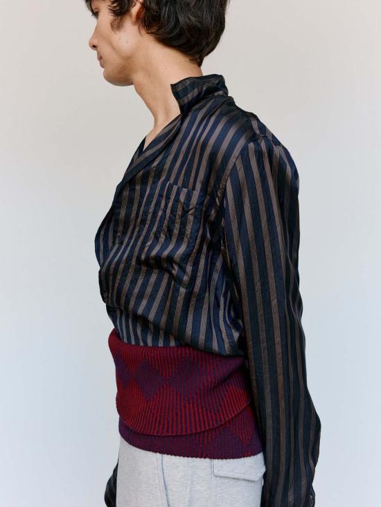  드리스 반 노튼 패브릭 벨트 Dries Van Noten 보르도 망고 허리밴드 - DRIES VAN NOTEN