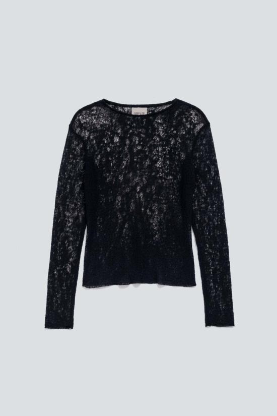  가브리엘라 콜 가먼츠 스웨터 292번 블랙 메리노 울 니트 탑