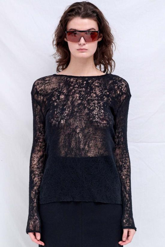  가브리엘라 콜 가먼츠 스웨터 292번 블랙 메리노 울 니트 탑 - GABRIELA COLL GARMENTS