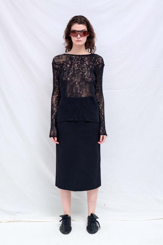  가브리엘라 콜 가먼츠 스웨터 292번 블랙 메리노 울 니트 탑 - GABRIELA COLL GARMENTS