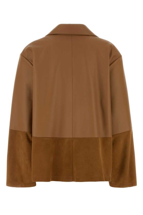  로에베 자켓 카멜 가죽 및 스웨이드 셔츠 재킷 토피 - LOEWE