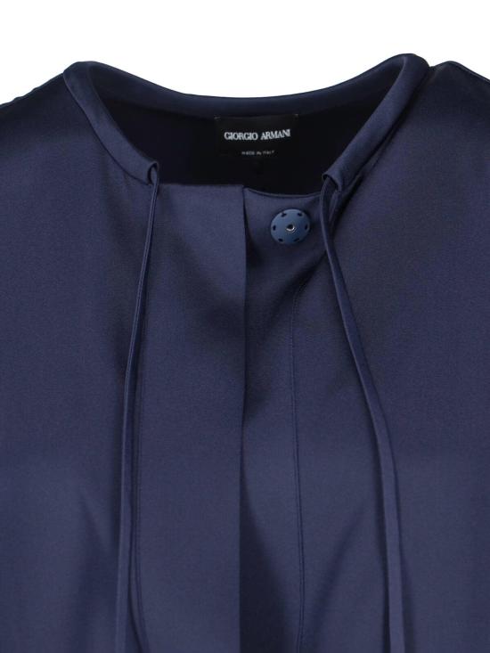  조르지오 아르마니 블라우스 실크 블라우스 블루 - GIORGIO ARMANI