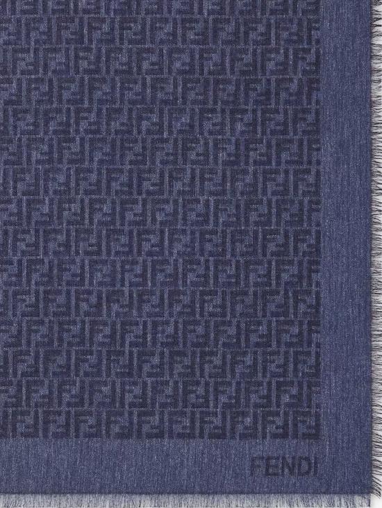  펜디 머플러/스카프 FF 코튼 앤 울 숄 데님 - FENDI