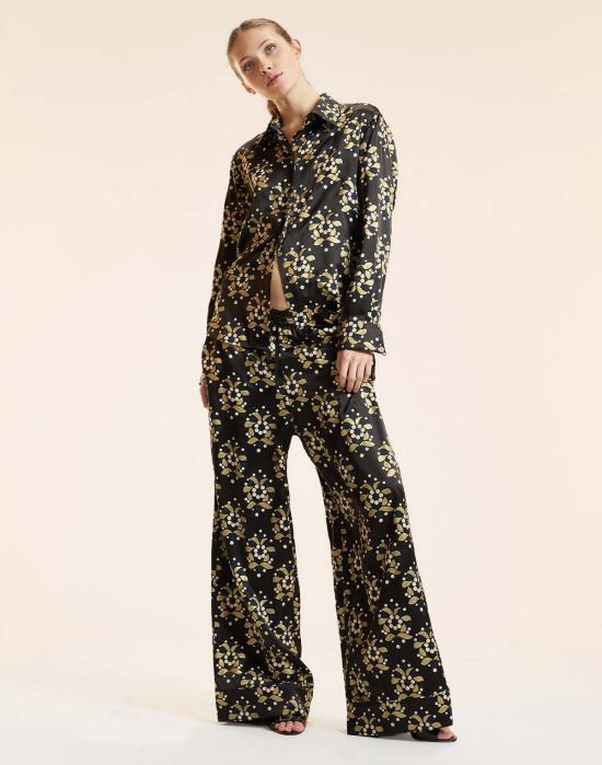  신시아 로리 블라우스 신시아 로울리 골드 필리그리 실크 셔츠 블랙/골드 - CYNTHIA ROWLEY