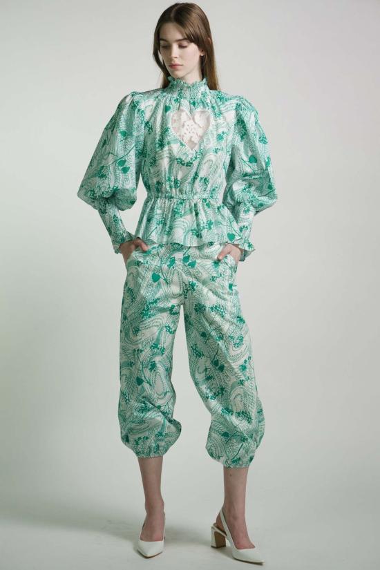  Kristinit 스트레이트 팬츠 스크롤 프린트 Bel Age - OTHER BRANDS