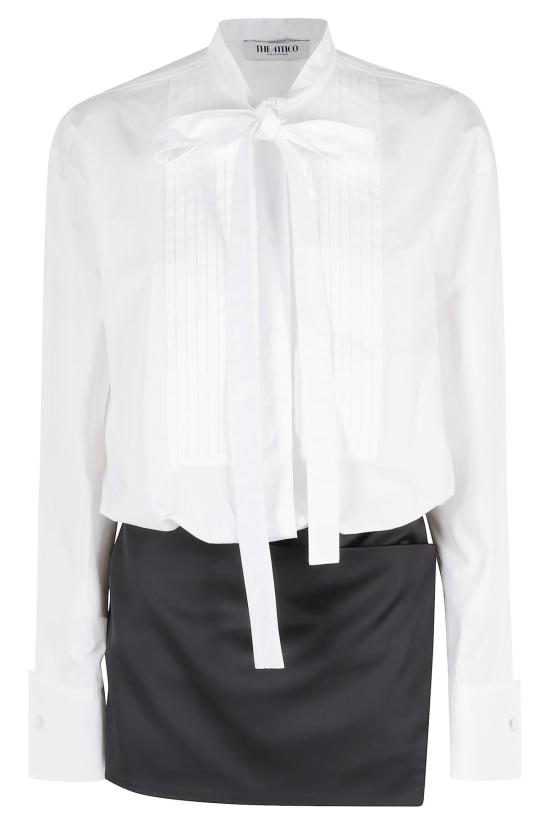  디 아티코 숏 원피스 아티코 미니 드레스 화이트 앤 블랙