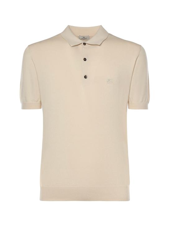  에트로 폴로 티셔츠 로고 코튼 폴로 셔츠 아이보리