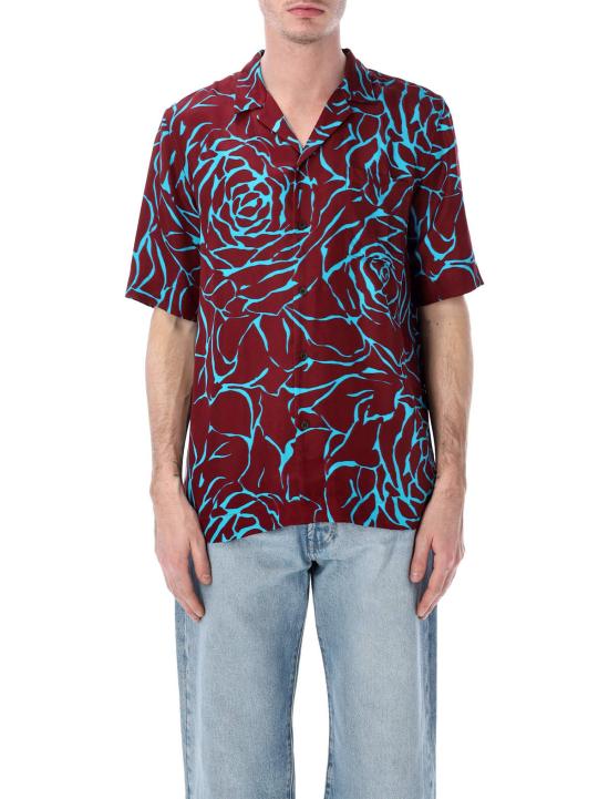  드리스 반 노튼 반팔 셔츠 Dries Van Noten 칼톤 박시 셔츠 버건디