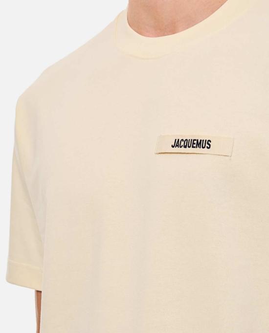  자크뮈스 반팔 티셔츠 Jacquemus Gros Grain 티셔츠 베이지 - JACQUEMUS