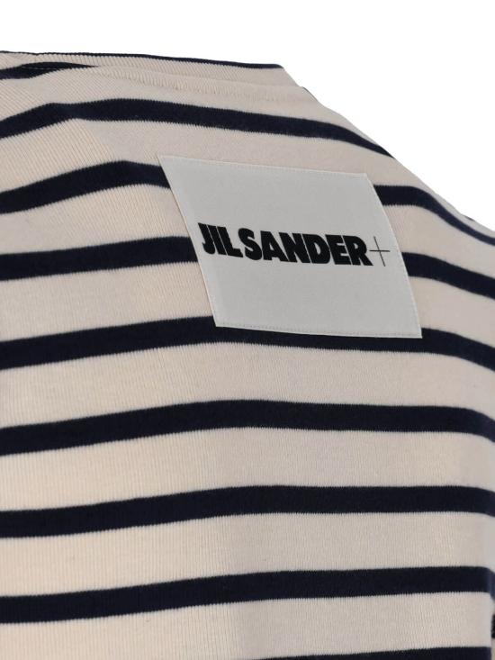  질샌더 반팔 티셔츠 질 샌더 스트라이프 티셔츠 크림 - JIL SANDER