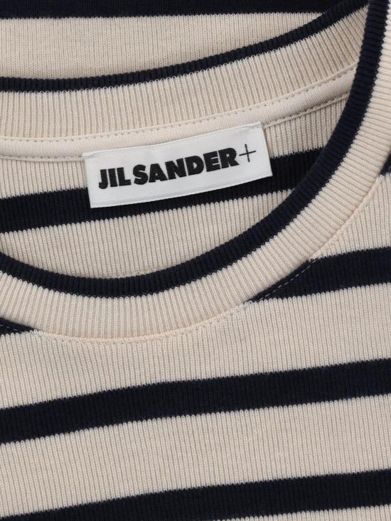  질샌더 반팔 티셔츠 질 샌더 스트라이프 티셔츠 크림 - JIL SANDER