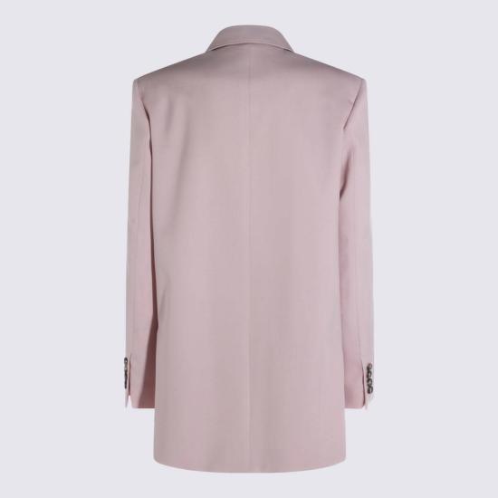  막스마라 수트 자켓 막스 마라 핑크 울 블렌드 블레이저 베이지 로사 - MAX MARA