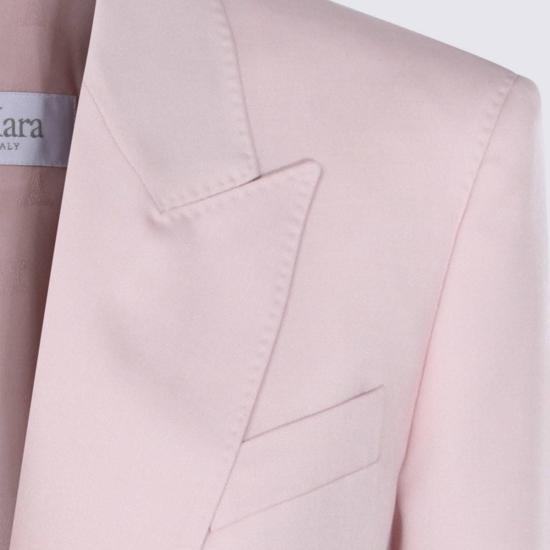  막스마라 수트 자켓 막스 마라 핑크 울 블렌드 블레이저 베이지 로사 - MAX MARA