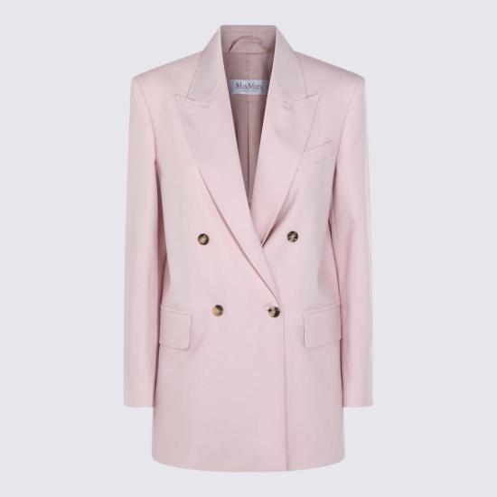  막스마라 수트 자켓 막스 마라 핑크 울 블렌드 블레이저 베이지 로사