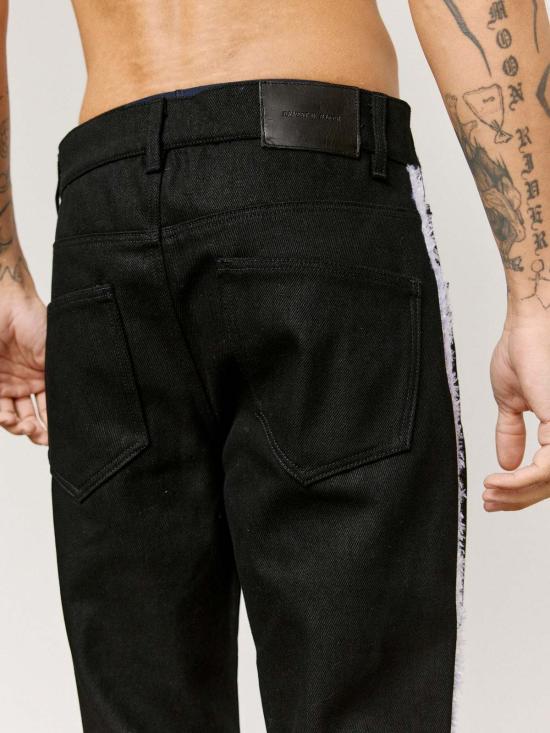  [키즈] 어니스트 더블유 베이커 트레이닝/조거 팬츠 어니스트 W. 베이커 블랙 오가닉 데님 트림 플레어 진 - ERNEST W. BAKER