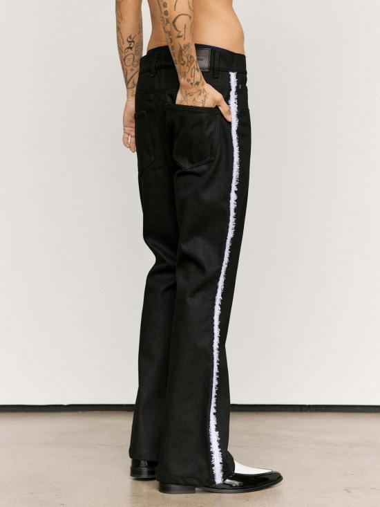  [키즈] 어니스트 더블유 베이커 트레이닝/조거 팬츠 어니스트 W. 베이커 블랙 오가닉 데님 트림 플레어 진 - ERNEST W. BAKER