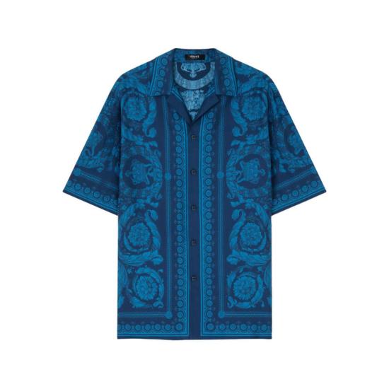  베르사체 반팔 티셔츠 셔츠 탑 블루