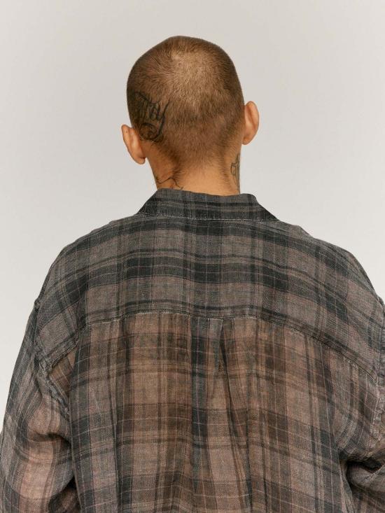  아워레가시 긴팔 셔츠 아워 레거시 페넘브라 체크 시어코트 린넨 어보브 셔츠 - OUR LEGACY