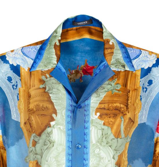  베르사체 반팔 셔츠 아프레스코 프린트  멀티컬러 - VERSACE